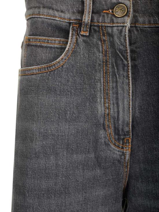  에트로 데님 팬츠 와이드 레그 진 그레이 - ETRO