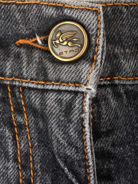  에트로 데님 팬츠 와이드 레그 진 그레이 - ETRO