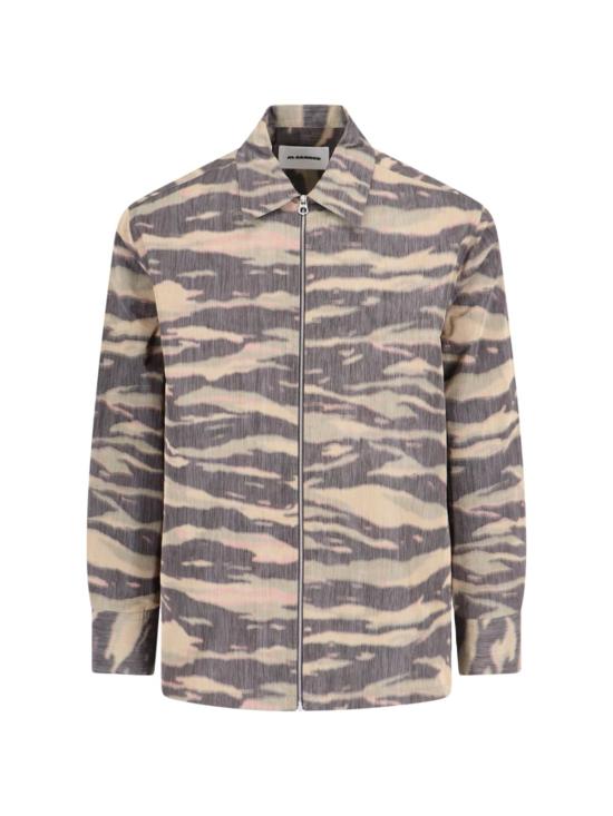  질샌더 긴팔 셔츠 질 샌더 지퍼  베이지