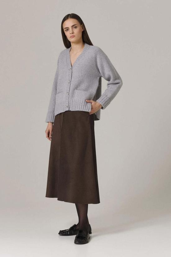  산티클레르 가디건 산티클러 브룩 레이스 장식  헤더 그레이 - SANTICLER