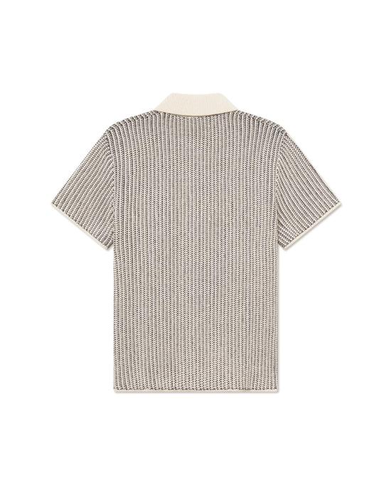  레듀 반팔 셔츠 레 두 이스턴 니트 반팔  아이보리/블랙 - LES DEUX