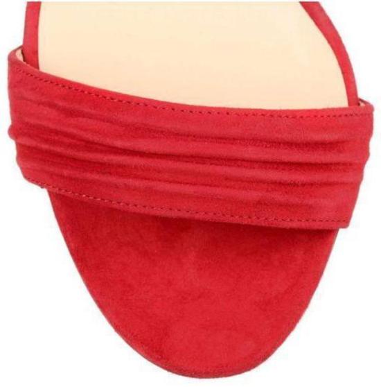  지미추 샌들 미러 레더 코라 스웨이드  레드 - JIMMY CHOO