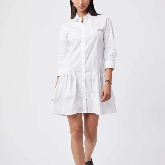  The Shirt 미디 원피스 셔츠 드롭 웨이스트 셔츠 드레스 - THE SHIRT