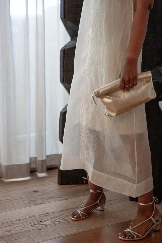  에리카 타노브 롱 원피스 에리카 타노프 가민 자수 실크 오르간자 드레스 아이보리 - ERICA TANOV