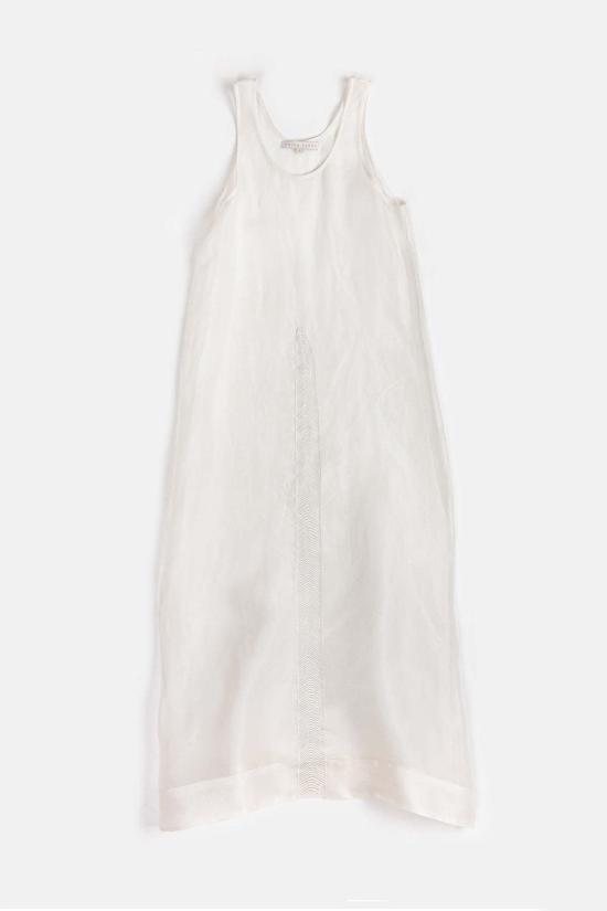  에리카 타노브 롱 원피스 에리카 타노프 가민 자수 실크 오르간자 드레스 아이보리 - ERICA TANOV