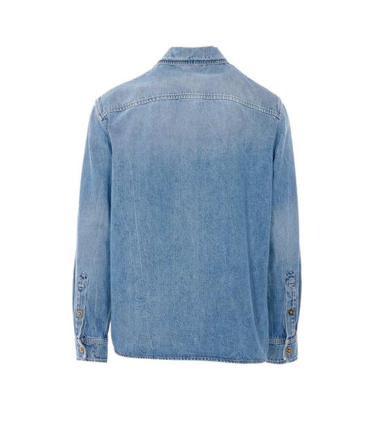 베르사체 데님 팬츠 지퍼 데님 셔츠 블루 - VERSACE