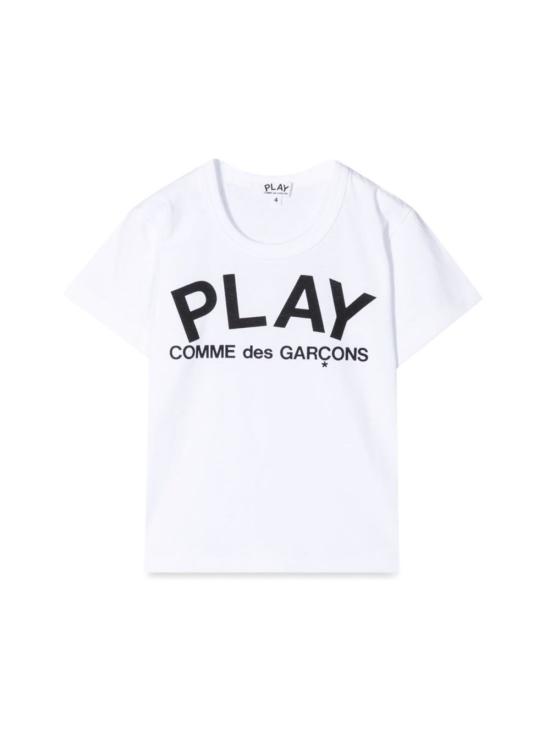  [키즈] 꼼데가르송 트레이닝 상의 Kids Comme Des Garçons 플레이 티셔츠 M/C 로고 화이트
