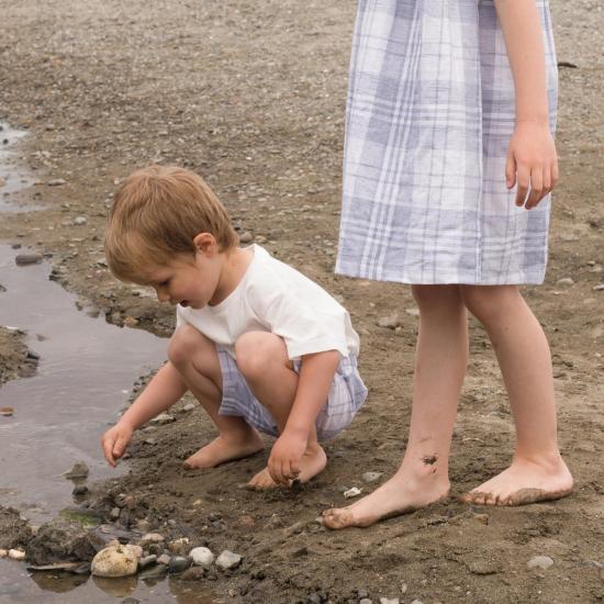  [키즈] Beet World 쇼츠/버뮤다 비트 월드 에브리데이 쇼츠 블루 슬럽 체크 - OTHER BRANDS