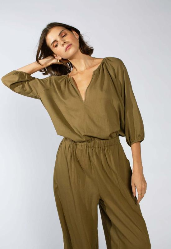  루 샤르망 블라우스 루프 샤르망 클래식 페전트 탑