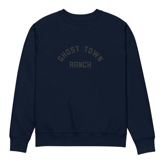  고스트 타운 랜치 스웨터 유니섹스 에코 스웨트셔츠 블랙/프렌치 네이비/화이트 - GHOST TOWN RANCH