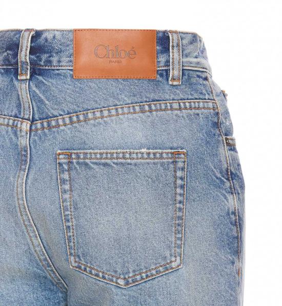  끌로에 데님 팬츠 플레어 패치워크 데님 진 - CHLOE
