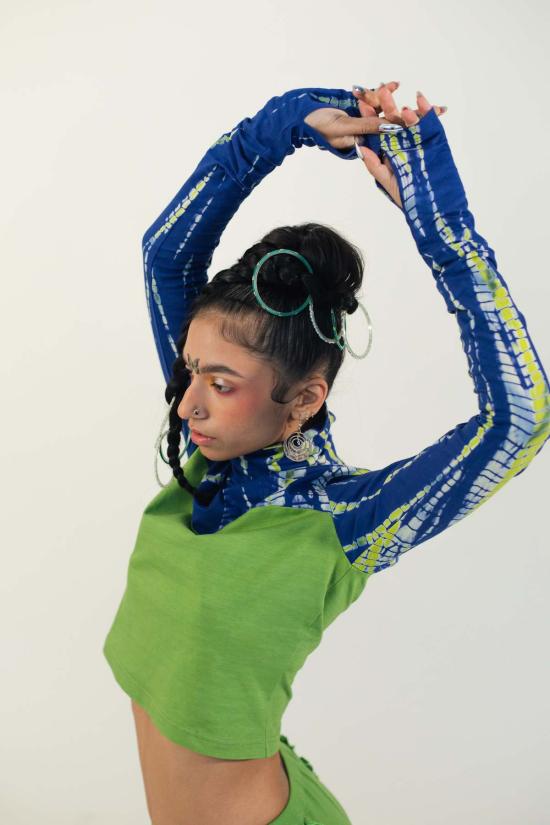  Abacaxi 긴팔 티셔츠 아바카시 스위트하트 터틀넥 모스 그린