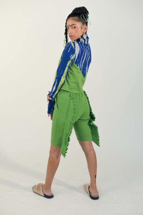  아바카시 긴팔 티셔츠 스위트하트 터틀넥 모스 그린 - ABACAXI