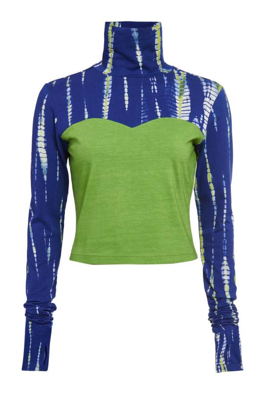  아바카시 긴팔 티셔츠 스위트하트 터틀넥 모스 그린 - ABACAXI