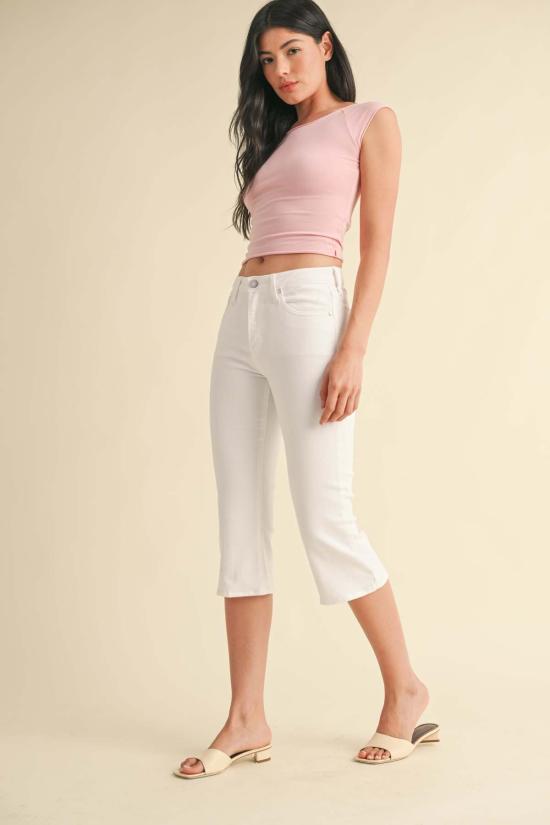  저스트 블랙 데님 데님 팬츠 미드라이즈 카프리 - JUST BLACK DENIM