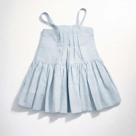  [키즈] Piper&Cloth 원피스 키즈 파이퍼앤클로스 히카리 핀턱 드레스 블루 - PIPER&CLOTH