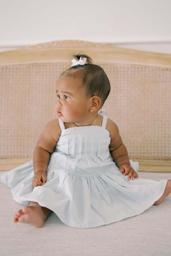  [키즈] Piper&Cloth 원피스 키즈 파이퍼앤클로스 히카리 핀턱 드레스 블루 - PIPER&CLOTH