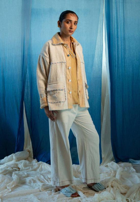  IKKIVI 자켓 이키비 아이 유니섹스 오버사이즈 셔츠 재킷 오프 화이트 - OTHER BRANDS