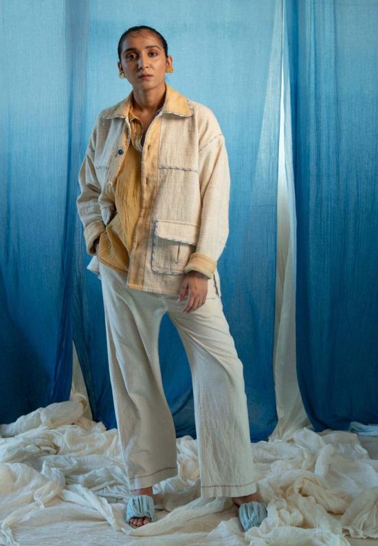  IKKIVI 자켓 이키비 아이 유니섹스 오버사이즈 셔츠 재킷 오프 화이트 - OTHER BRANDS