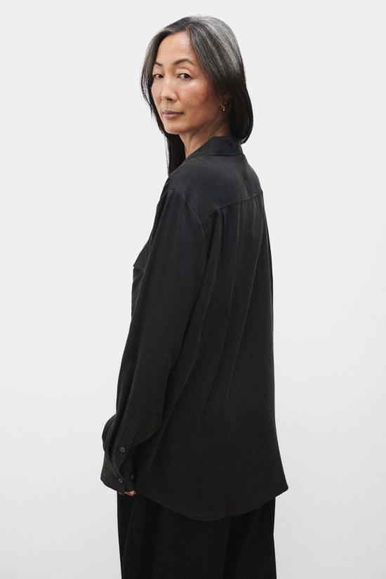  실크 런드리 블라우스 보이프렌드 셔츠 블랙 - SILK LAUNDRY
