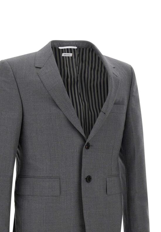  톰브라운 수트 자켓 톰 브라운 울 클래식 스포츠 코트 블레이저 그레이 - THOM BROWNE