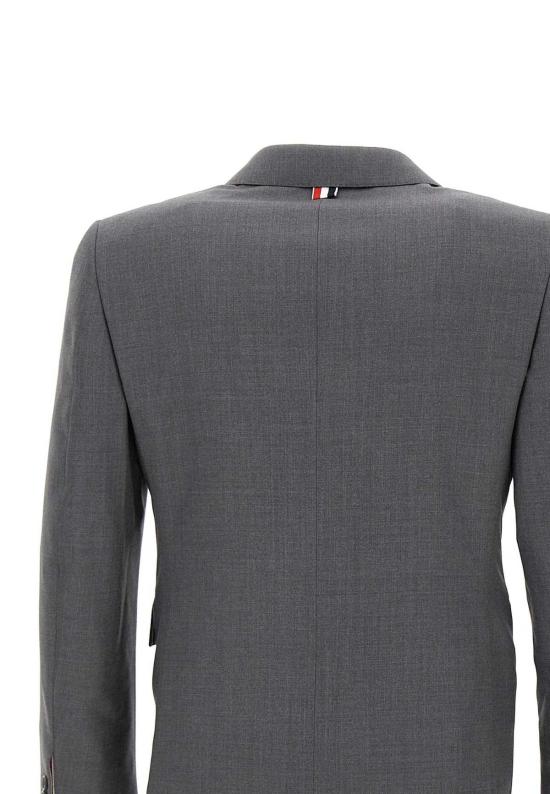  톰브라운 수트 자켓 톰 브라운 울 클래식 스포츠 코트 블레이저 그레이 - THOM BROWNE