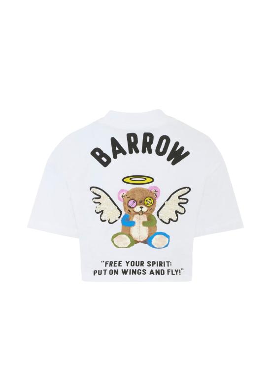  [키즈] 바로우 트레이닝 상의 곰 그림이 있는 어린이용  크롭 티셔츠 (흰색) - BARROW