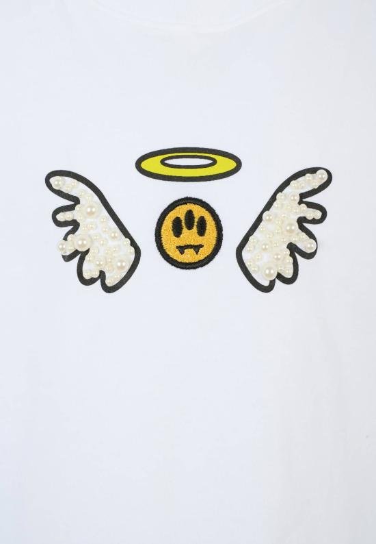  [키즈] 바로우 트레이닝 상의 곰 그림이 있는 어린이용  크롭 티셔츠 (흰색) - BARROW