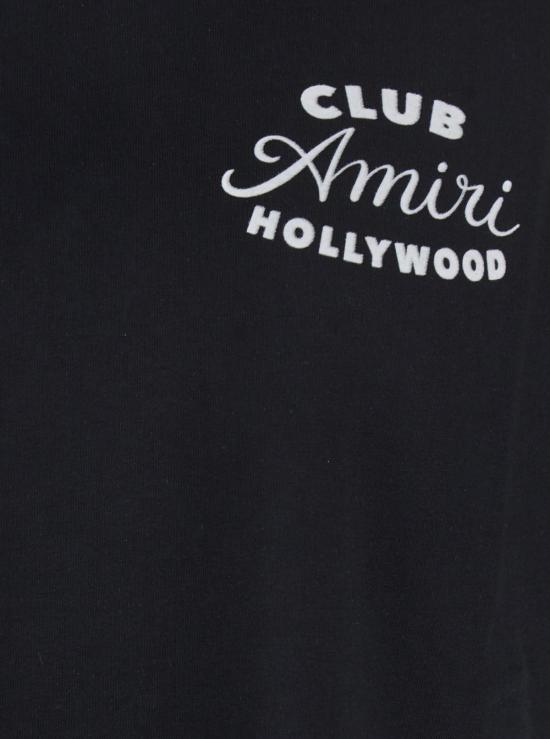  아미리 반팔 티셔츠 크루넥 티셔츠 (로고 레터링 및 맥시 로고 프린트, 블랙) - AMIRI
