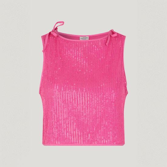  바움 운드 페르드가르텐 민소매 티셔츠 Baum Und Pferdgarten Julia 스팽글 탑 핑크 - BAUM UND PFERDGARTEN