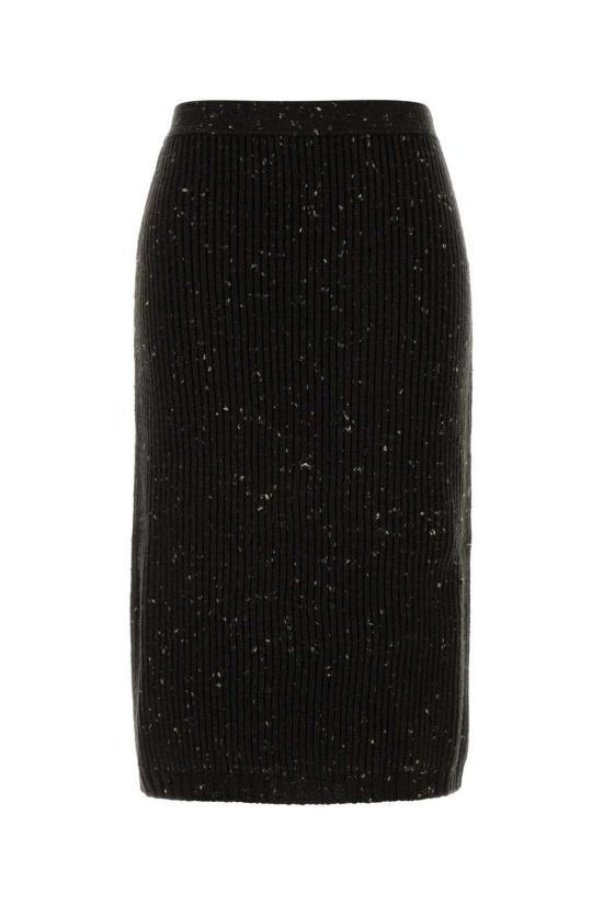  보테가베네타 미디 스커트 보테가 베네타 멜란지 다크 브라운 울 블렌드  폰단트