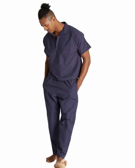  LWN 라운지 웨어 Lwn Strausii 팬츠 미드나잇 펜슬 스트라이프 - LWN