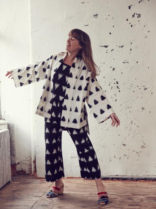  H. Fredriksson 스트레이트 팬츠 H. 프레드릭손 이캇 와이드 팬츠 블랙/크림 - OTHER BRANDS