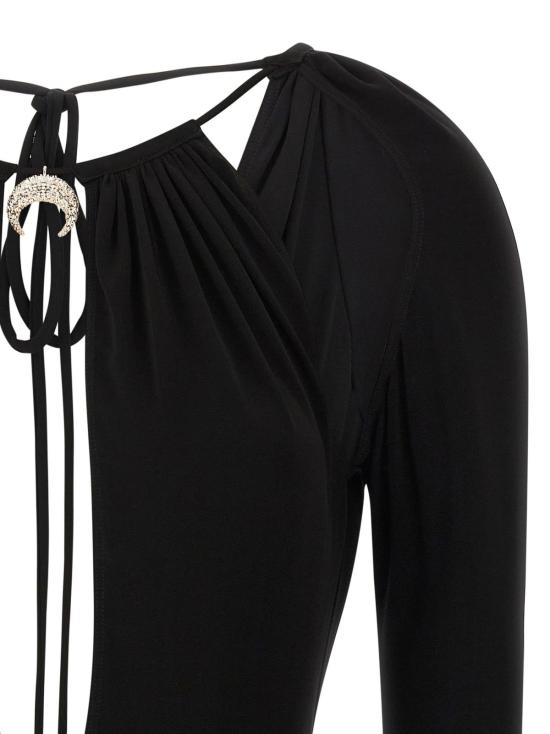  마린세르 바디수트 티셔츠 Marine Serre Jewel 펜던트 바디수트 블랙 - MARINE SERRE