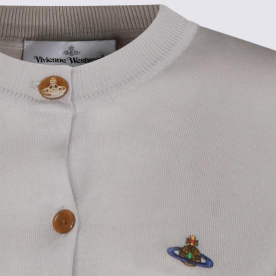  비비안웨스트우드 가디건 비비안 웨스트우드 크롭 파인 니트  스웨터 그레이 - VIVIENNE WESTWOOD
