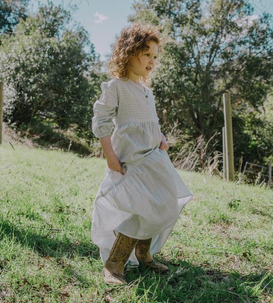  [키즈] nico nico 원피스 니코니코 아테나 아동용 맥시 드레스 피치 스트라이프 - OTHER BRANDS