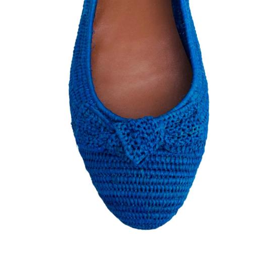  프라우드 메리 풋웨어 플랫 슈즈 라피아 발레 플랫 블루 - PROUD MARY FOOTWEAR