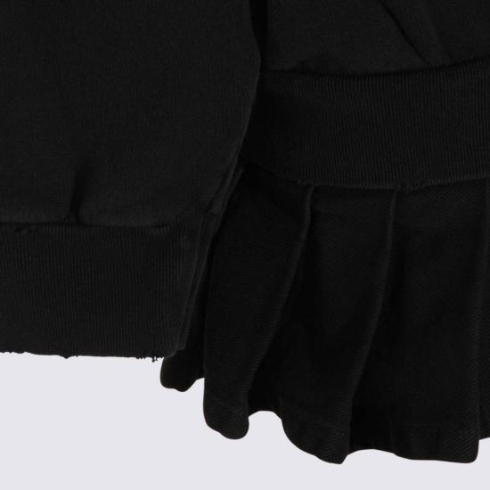  발렌시아가 미디 원피스 블랙 코튼 드레스 (페이디드 블랙) - BALENCIAGA