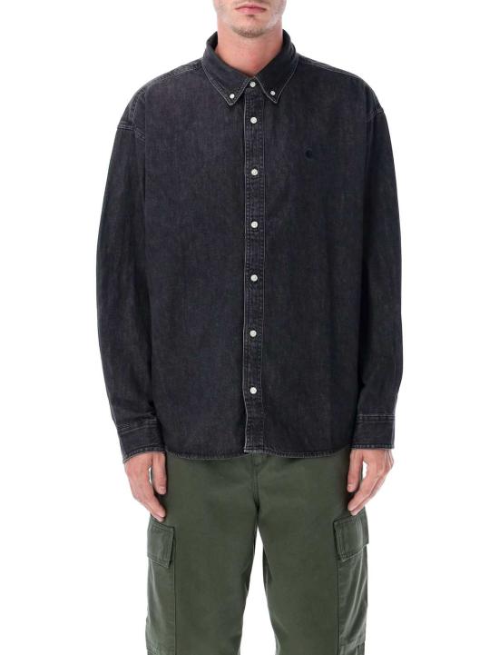  칼하트 데님 팬츠 카하트 루카스 데님 셔츠 블랙 스톤 워시