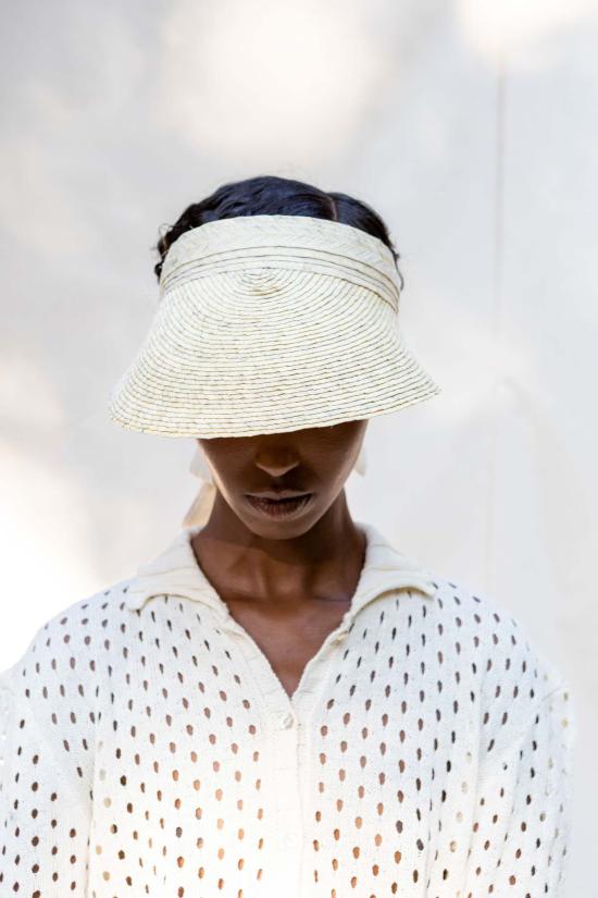  아바카시 모자 핸드우븐 바이저 멀티 - ABACAXI