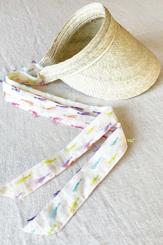  아바카시 모자 핸드우븐 바이저 멀티 - ABACAXI