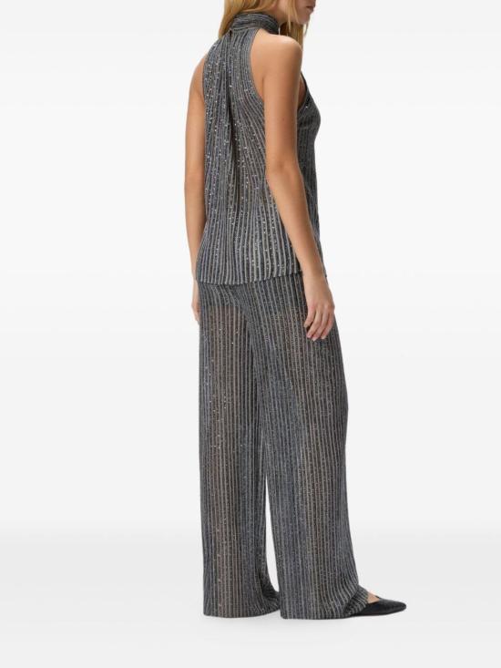  미소니 스트레이트 팬츠 미쏘니 스트레이트 레그 팬츠 실버/그레이 톤 - MISSONI