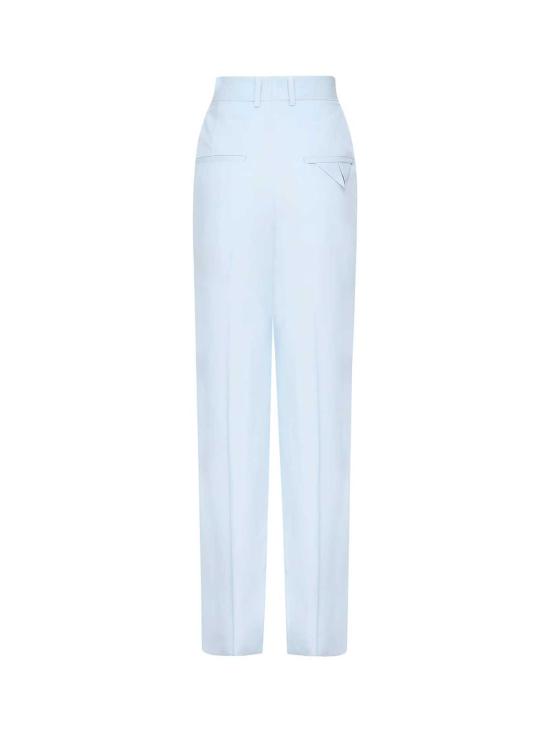  보테가베네타 스트레이트 팬츠 보테가 베네타 실크 및 비스코스 트윌 팬츠 블루 - BOTTEGA VENETA