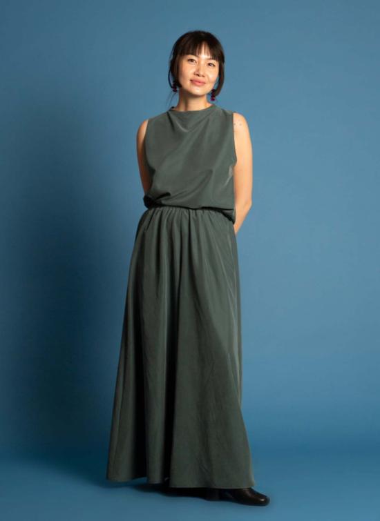  카렘 민소매 티셔츠 페탈 드롭드 암 탱크 블루 제이드 - KAAREM