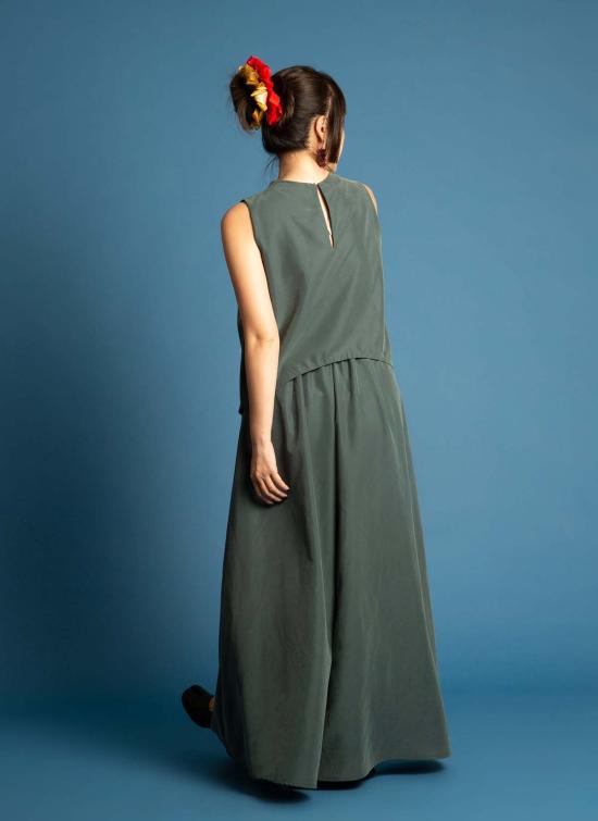  카렘 민소매 티셔츠 페탈 드롭드 암 탱크 블루 제이드 - KAAREM