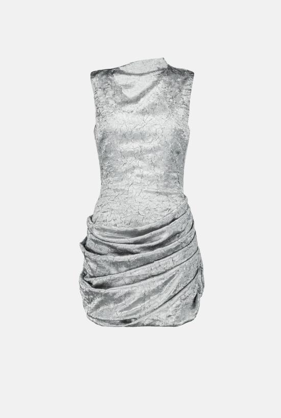  샘디 숏 원피스 사엠디 주름진 튤립 드레스