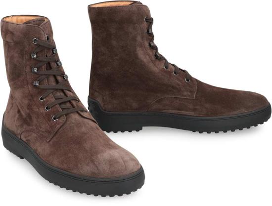  토즈 부츠 레이스업 스웨이드 앵클  브라운 - TODS