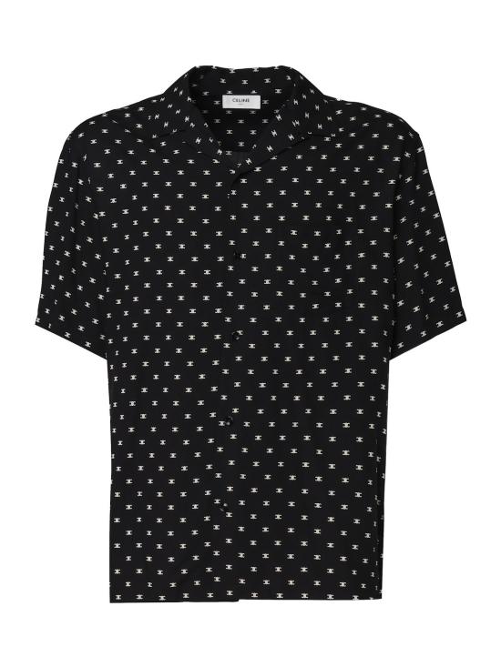  셀린느 반팔 셔츠 하와이안  (비스코스 프린트) 블랙/크림