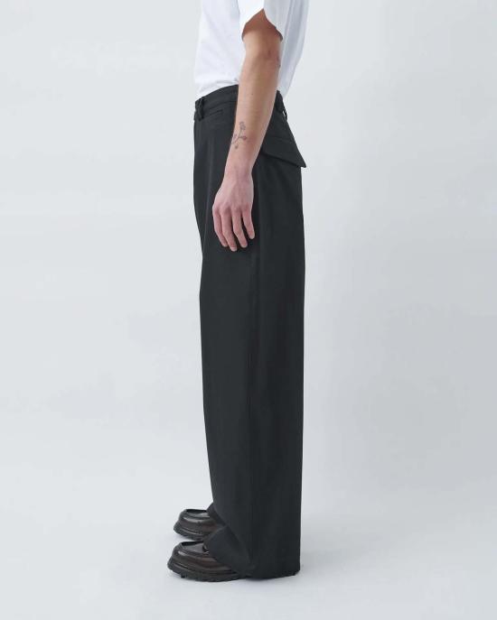  세이지 네이션 스트레이트 팬츠 와이드 테일러드 팬츠 블랙 - SAGE NATION