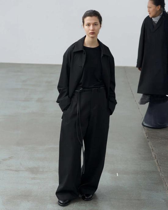  세이지 네이션 스트레이트 팬츠 와이드 테일러드 팬츠 블랙 - SAGE NATION